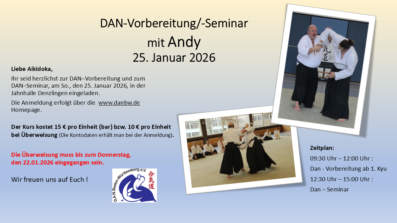 Image for DAN-Vorbereitung/DAN-Seminar mit Andy